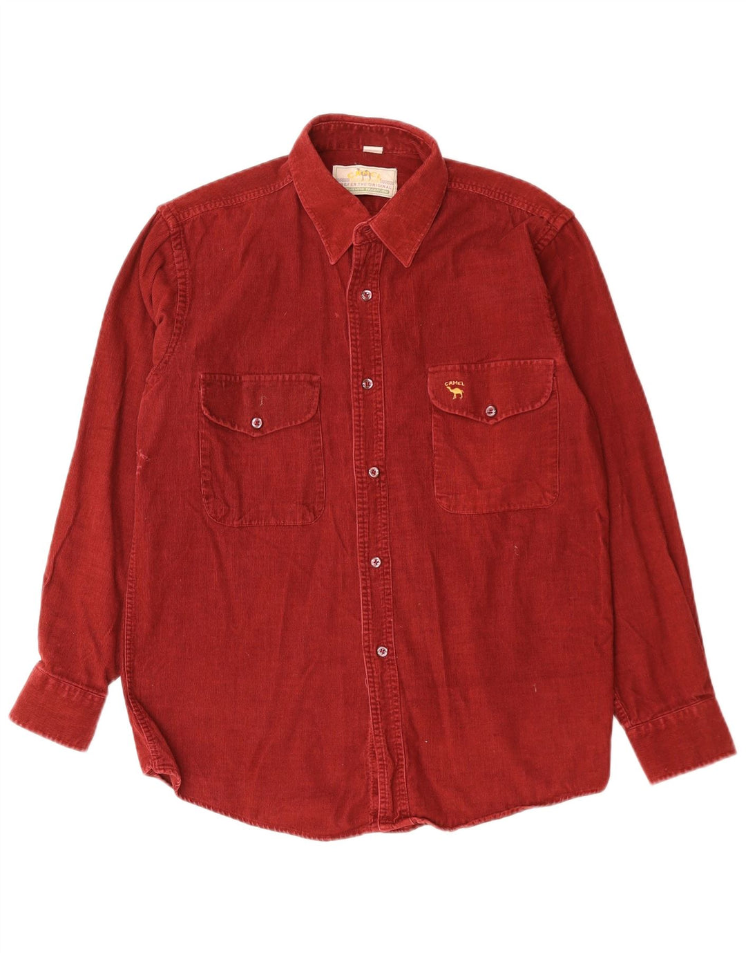 CAMEL ACTIVE Camicia da uomo in velluto a coste, cotone rosso medio