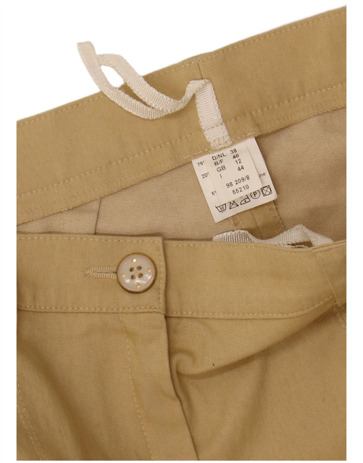Pantaloni casual dritti da donna VINTAGE UK 12 Medi W28 L31 Cotone beige