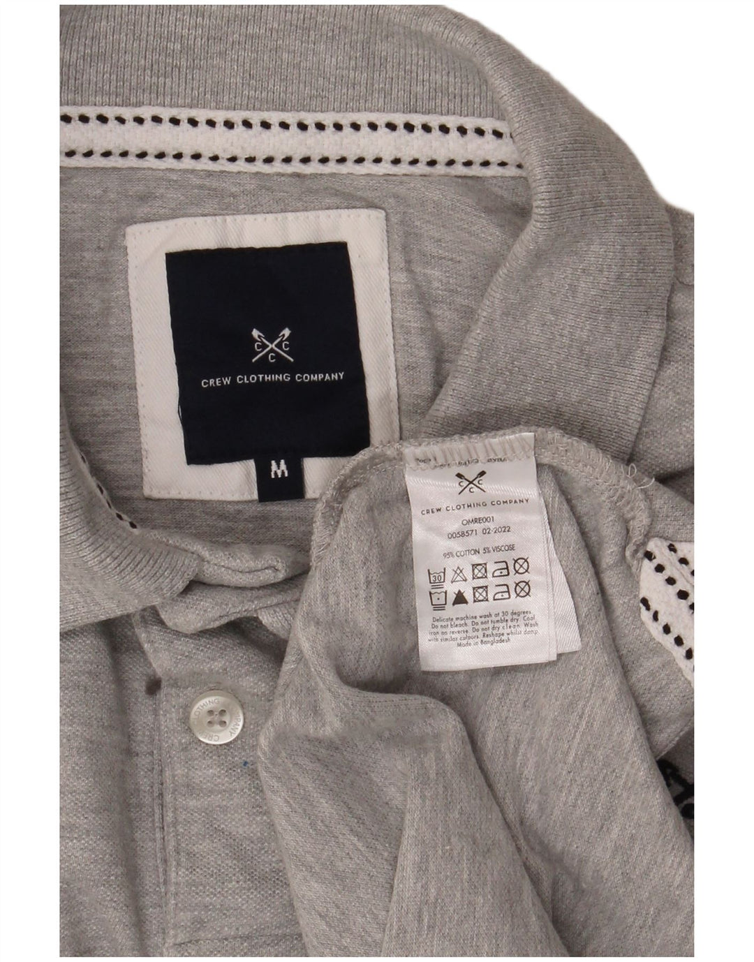 Crew Clothing Polo da uomo in cotone grigio medio