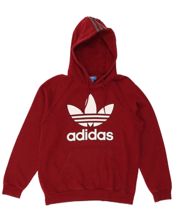 Maglione con cappuccio grafico da uomo Adidas, cotone marrone medio medio