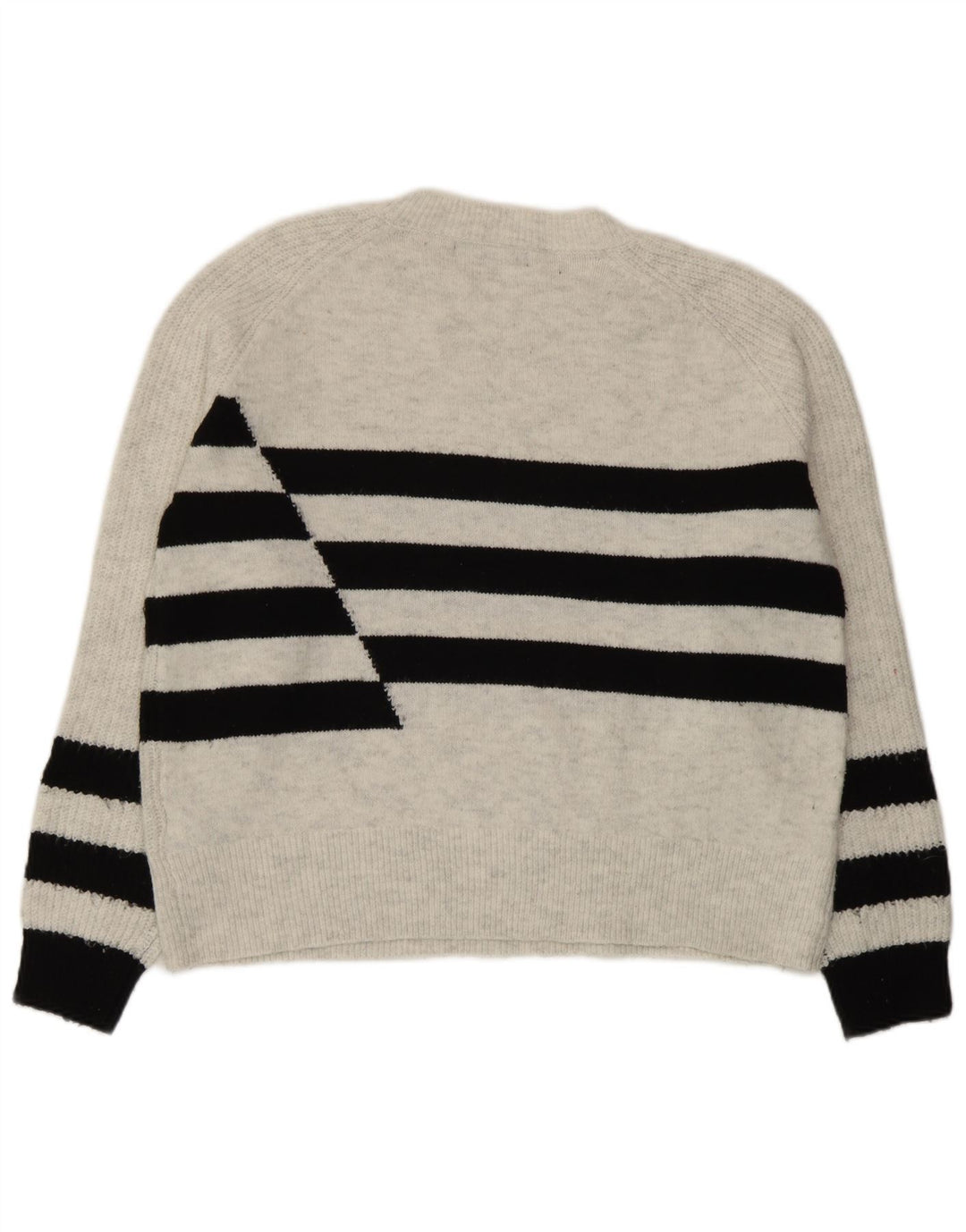 Maglione maglione girocollo da donna Marks & Spencer UK 14 Grigio medio a righe