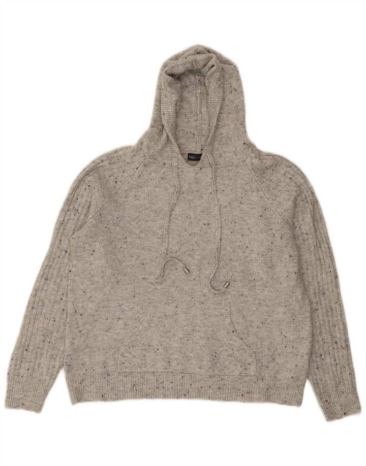 Maglione con cappuccio da donna Marks & Spencer UK 14 Grigio medio chiazzato