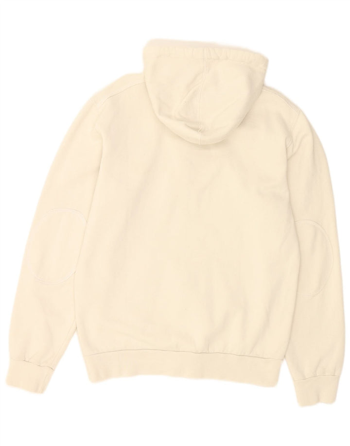 Maglione con cappuccio e zip grafica da uomo Rifle in cotone bianco medio