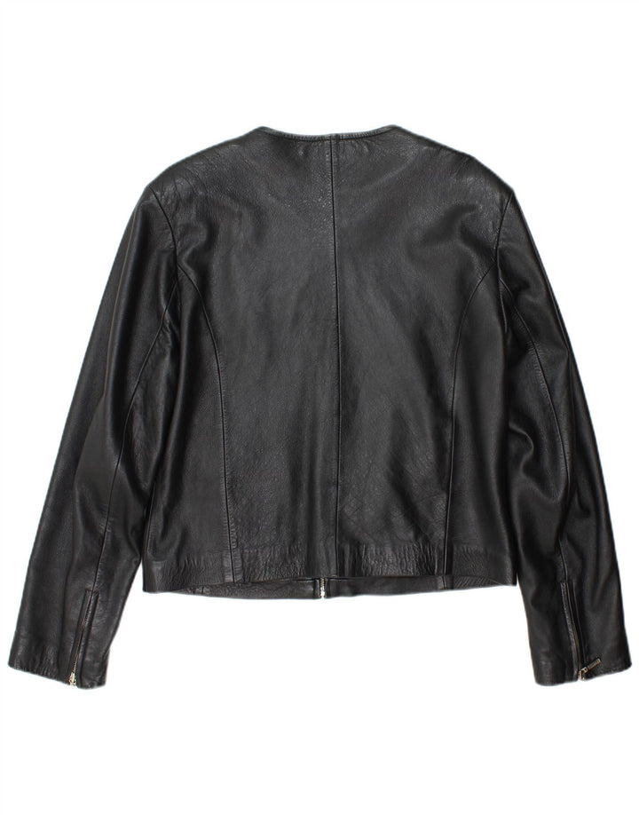 Giacca in pelle corta da donna RABERG EU 42 grande in pelle nera