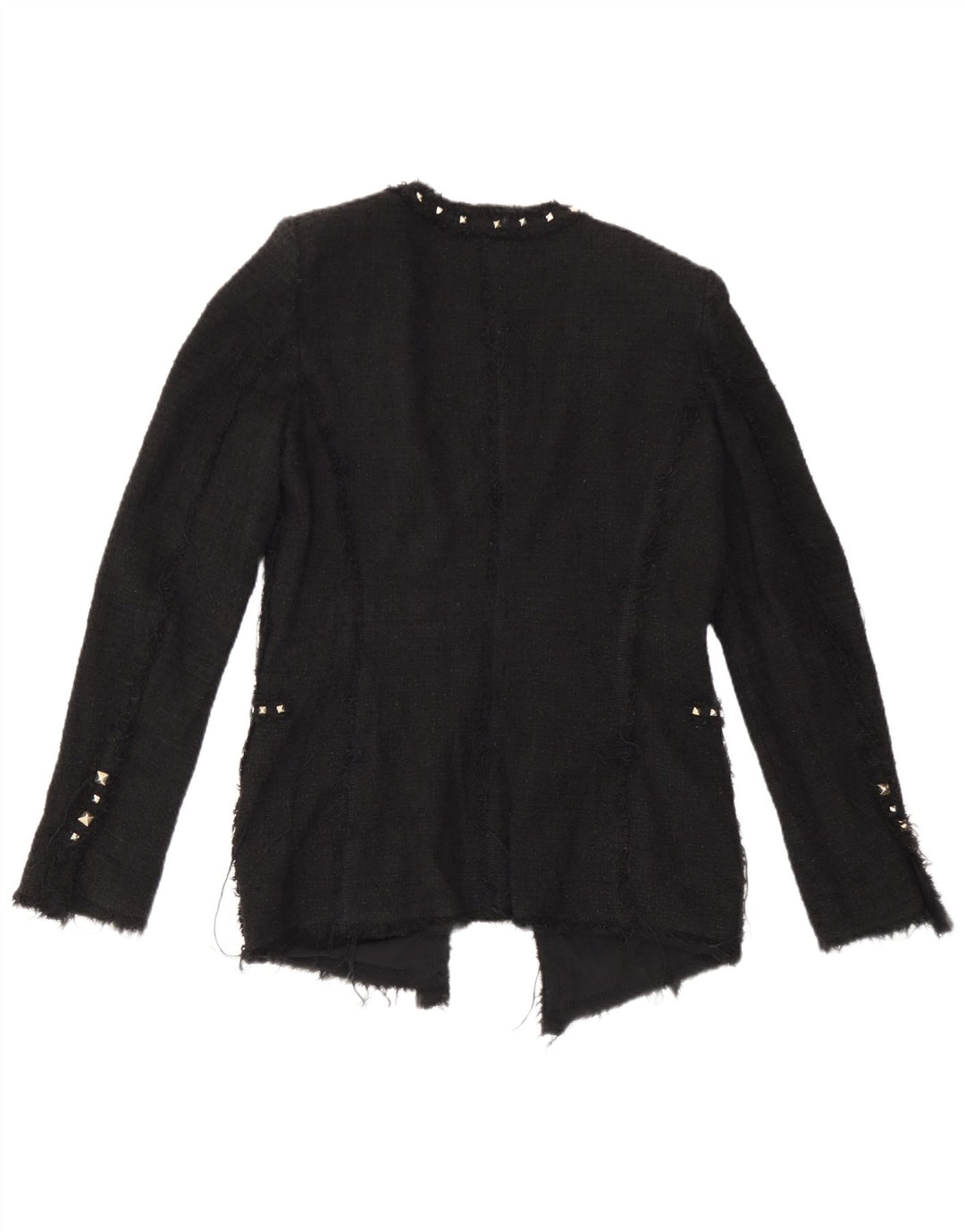 Giacca blazer aperta da donna Zara UK 12 cotone nero medio