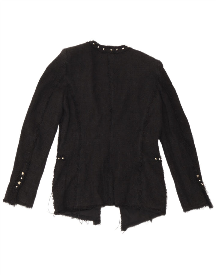 Giacca blazer aperta da donna Zara UK 12 cotone nero medio