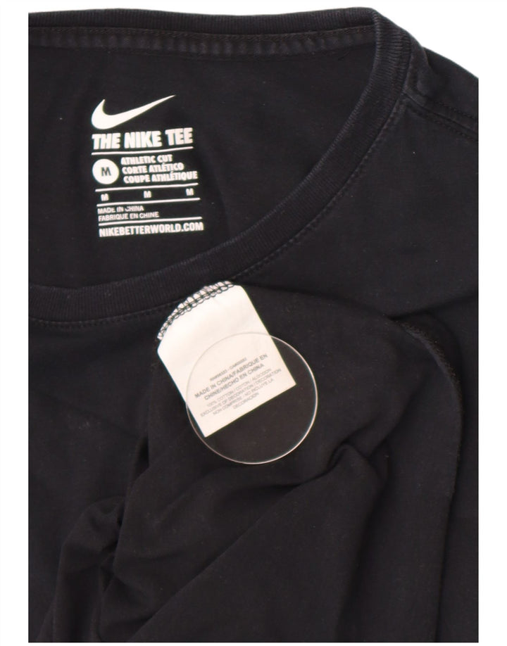 T-shirt grafica Nike da uomo con taglio atletico, cotone medio nero