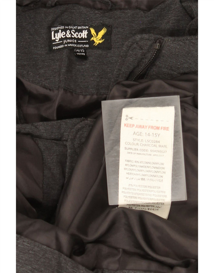 Giacca imbottita con cappuccio Lyle & Scott da ragazzo 14-15 anni in nylon grigio
