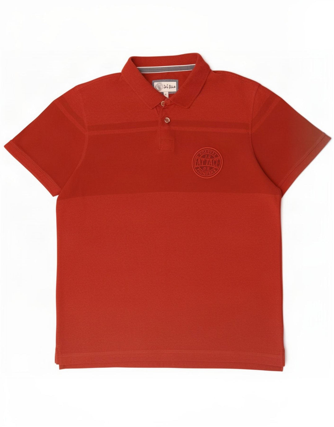 Polo da uomo Fat Face Large in cotone color block rosso