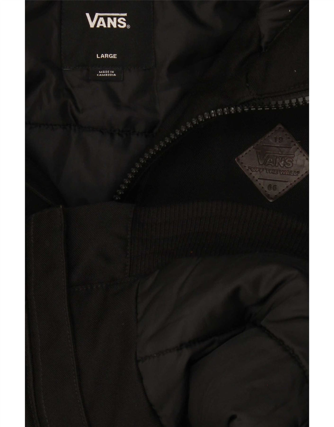 Giacca imbottita con cappuccio da uomo Vans UK 40 grande nera