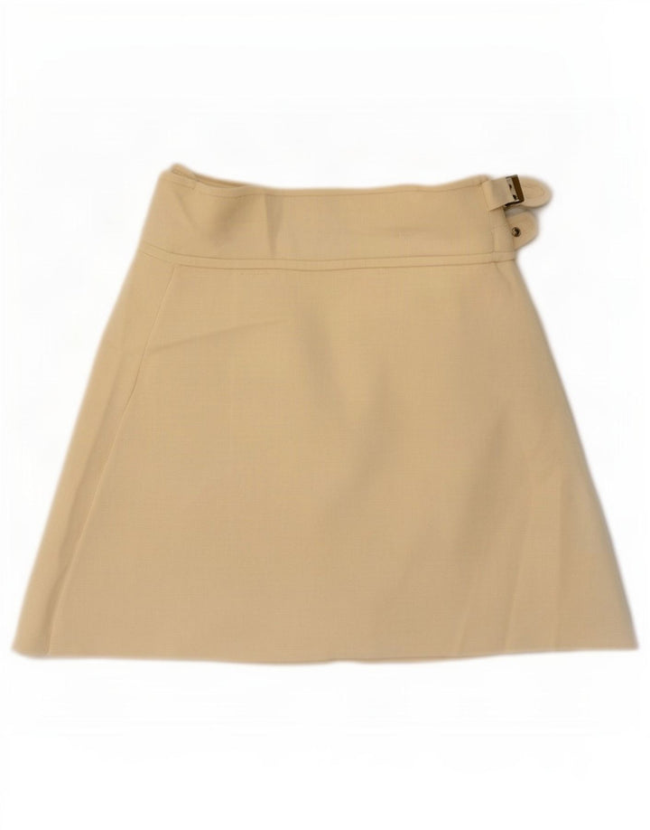 Gonna mini avvolgente da donna Zara piccola W26 in poliammide bianco sporco