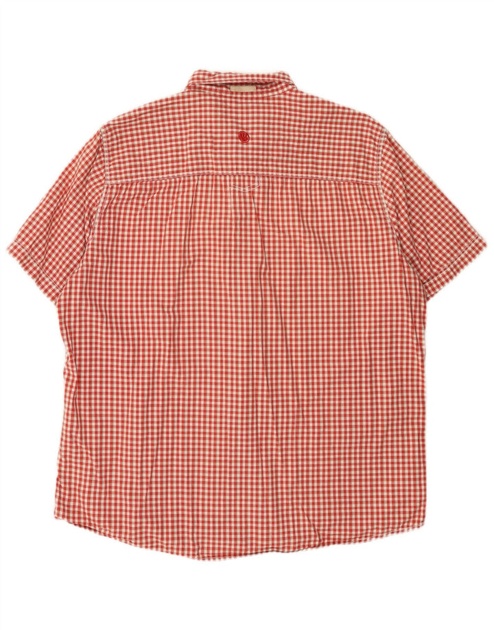 Camicia a maniche corte da uomo Fat Face XL in cotone a quadretti rosso