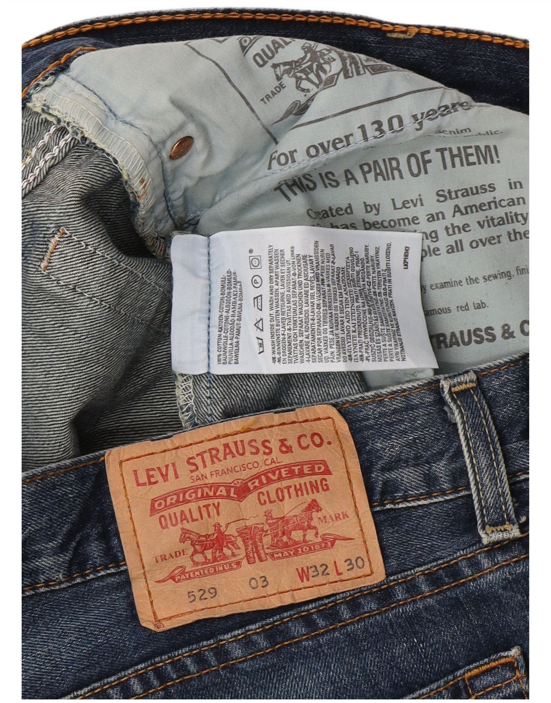 Jeans Levi's da donna 529 svasati W32 L27 cotone blu