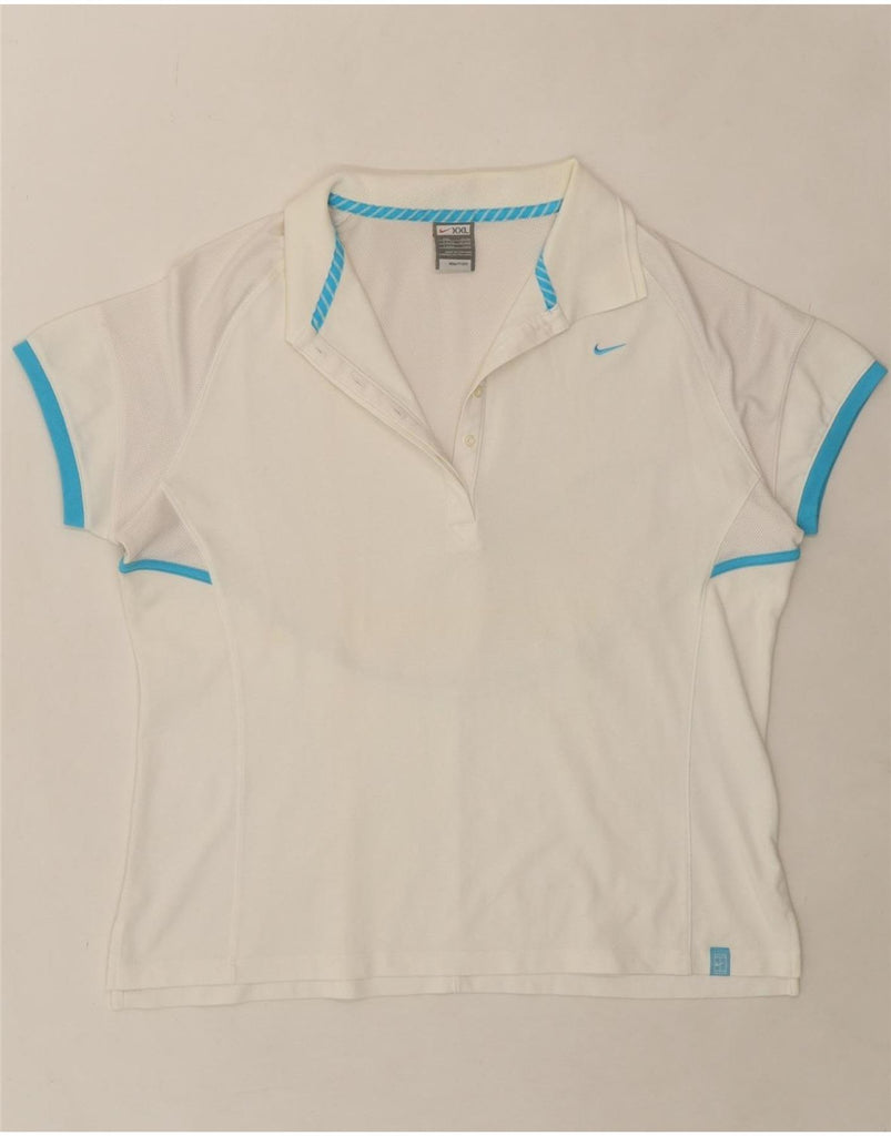 NIKE Womens Polo Shirt UK 18/20 2XL White Vintage Nike and Second-Hand Nike from Messina Hembry 