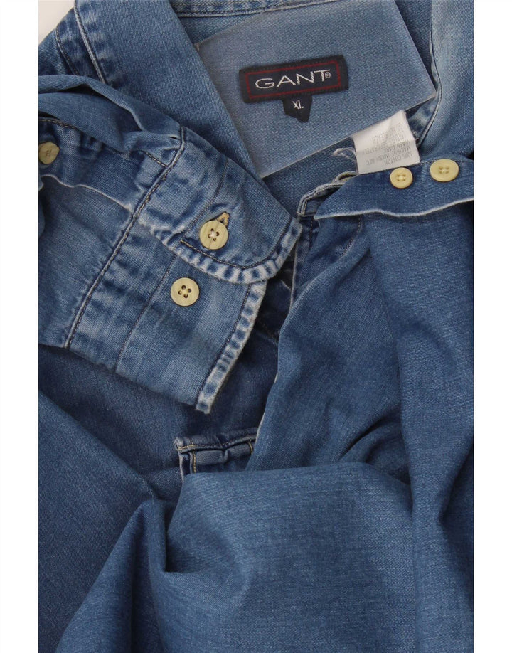 Gant Camicia in denim da uomo XL in cotone blu