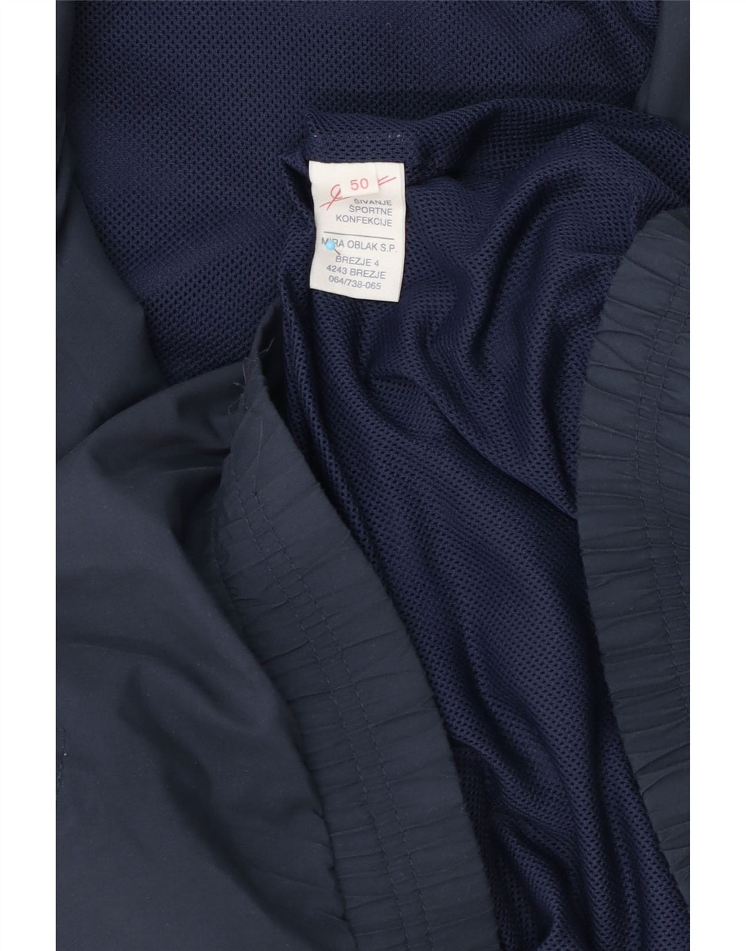 Giacca da ginnastica vintage da uomo IT 50 color block blu navy medio