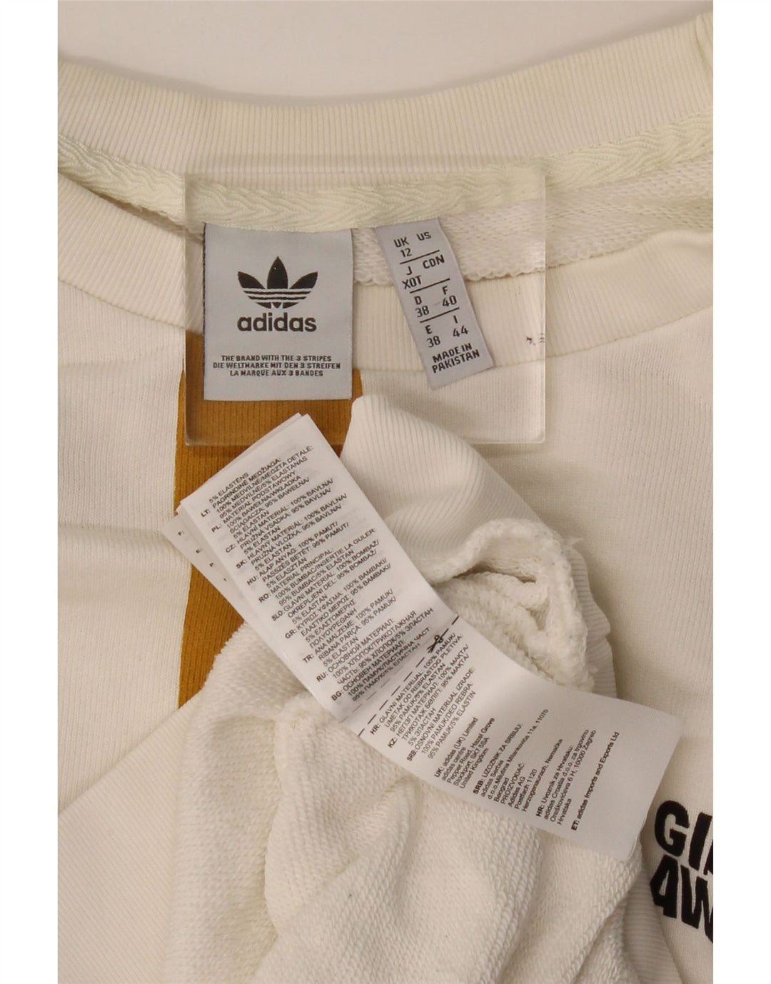 Felpa oversize da donna ADIDAS, maglione UK 12, color block bianco medio