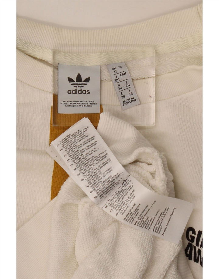 Felpa oversize da donna ADIDAS, maglione UK 12, color block bianco medio