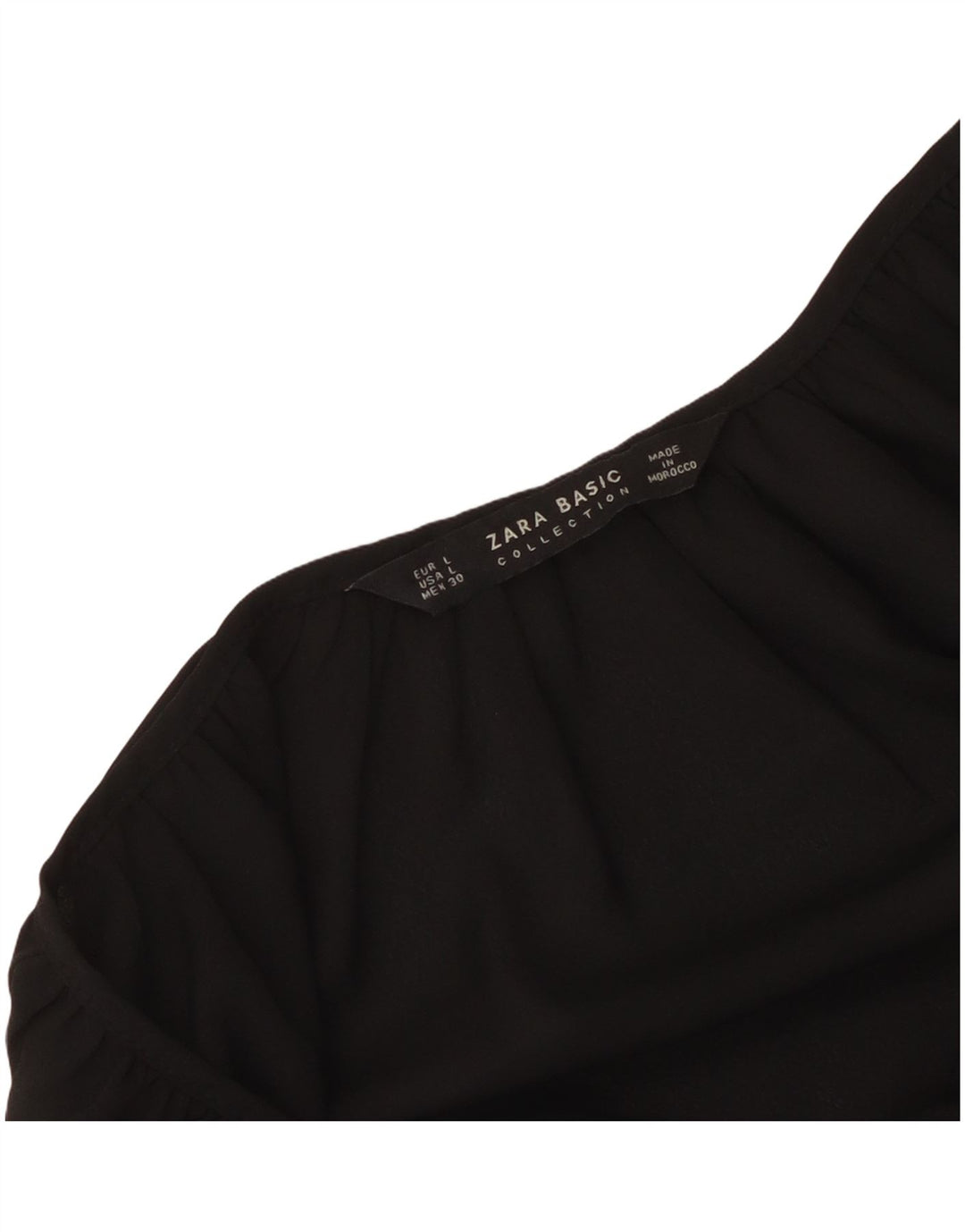 Top Zara da donna corto oversize con spalle scoperte UK 16 grande nero floreale