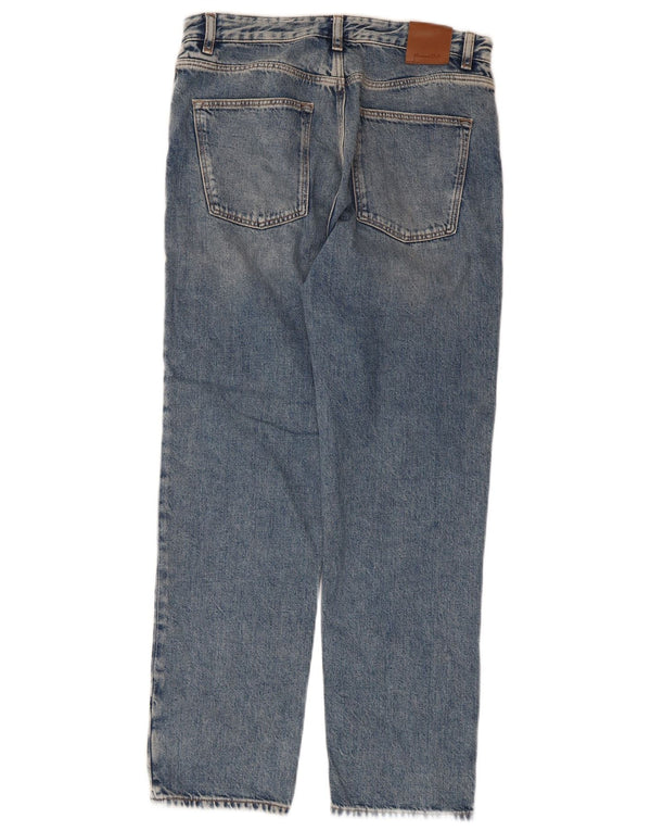 Jeans dritti a vita alta da donna Massimo Dutti EU 38 Small W28 L28 Blu