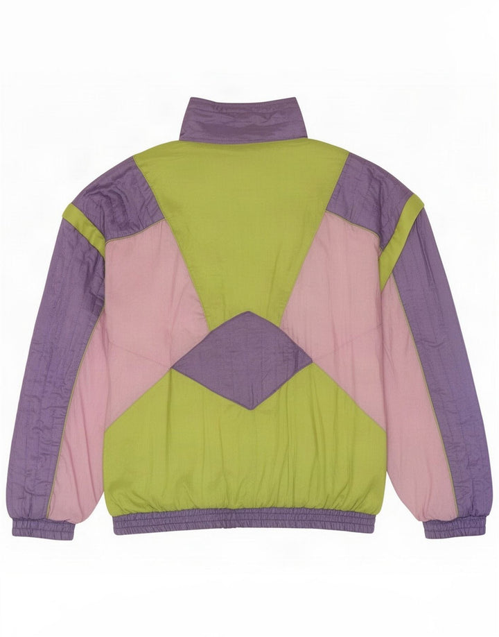 Giacca da tuta vintage da uomo grande in nylon color block multicolore