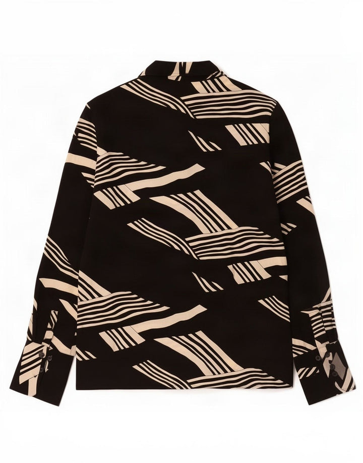Camicia Marks & Spencer da donna con motivo astratto UK 16 grande viscosa nera