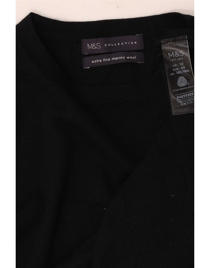 Maglione maglione girocollo da donna Marks & Spencer UK 12 medio nero