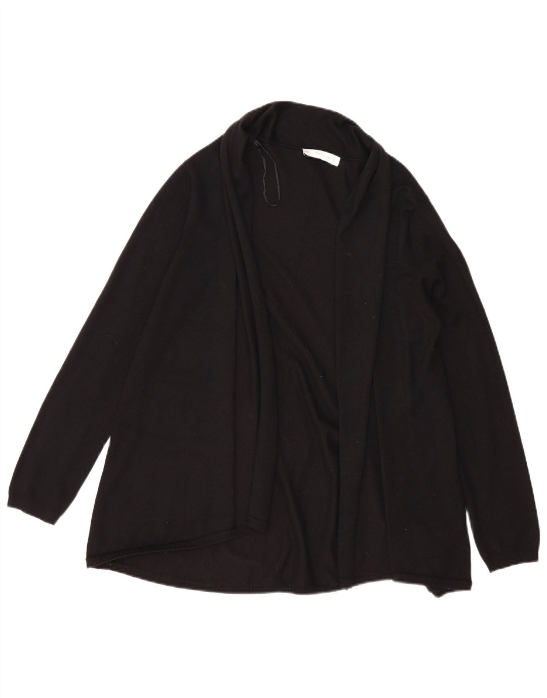 Maglione cardigan aperto da donna Zara UK 14 grande viscosa nera