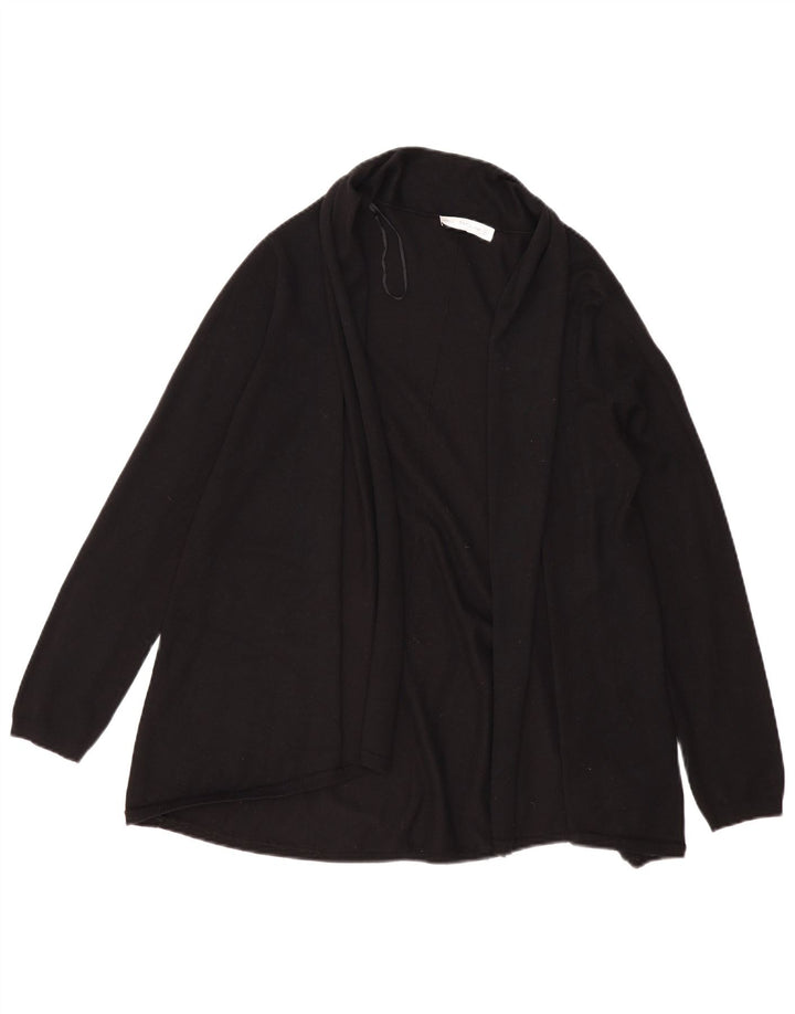 Maglione cardigan aperto da donna Zara UK 14 grande viscosa nera
