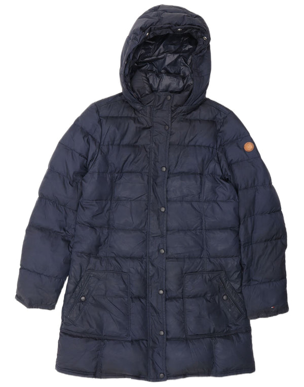 Cappotto imbottito con cappuccio da donna Tommy Hilfiger UK 18 XL poliestere blu navy