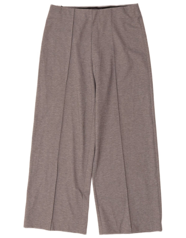 Pantaloni casual a gamba larga da donna Marks & Spencer UK 14 Large W32 L30 Grigio