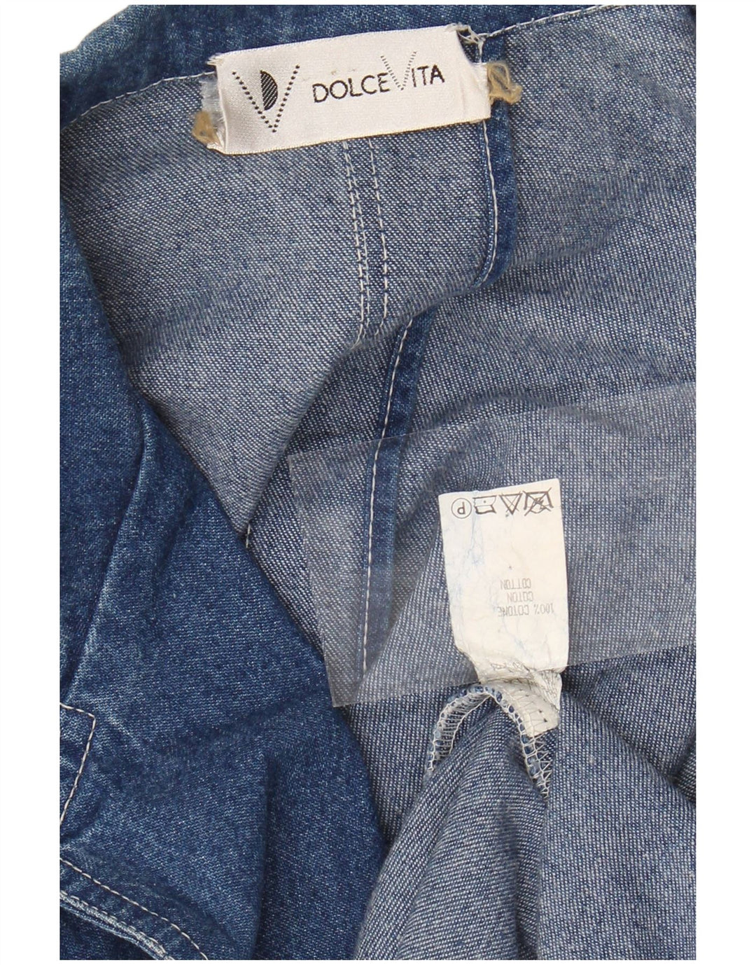 DOLCE VITA Giacca blazer in denim a 2 bottoni da donna UK 14 grande cotone blu