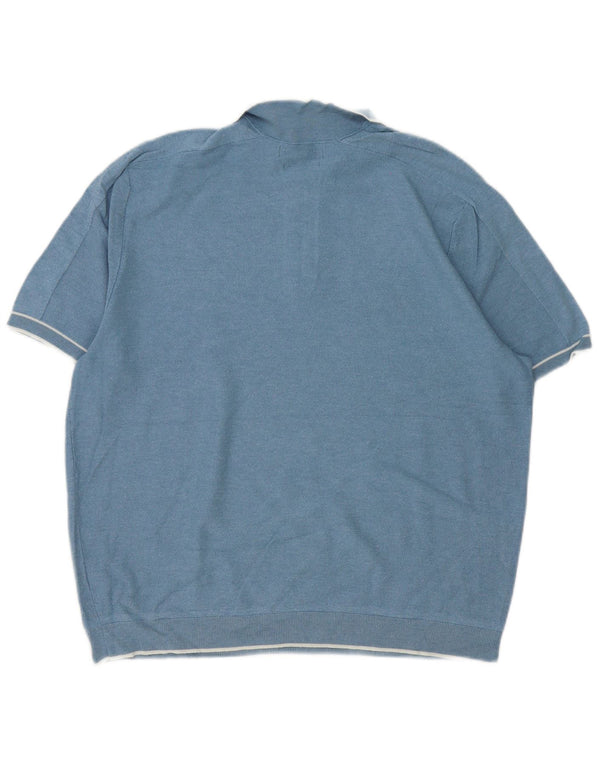 Polo da uomo Marks & Spencer Autograph XL in viscosa blu