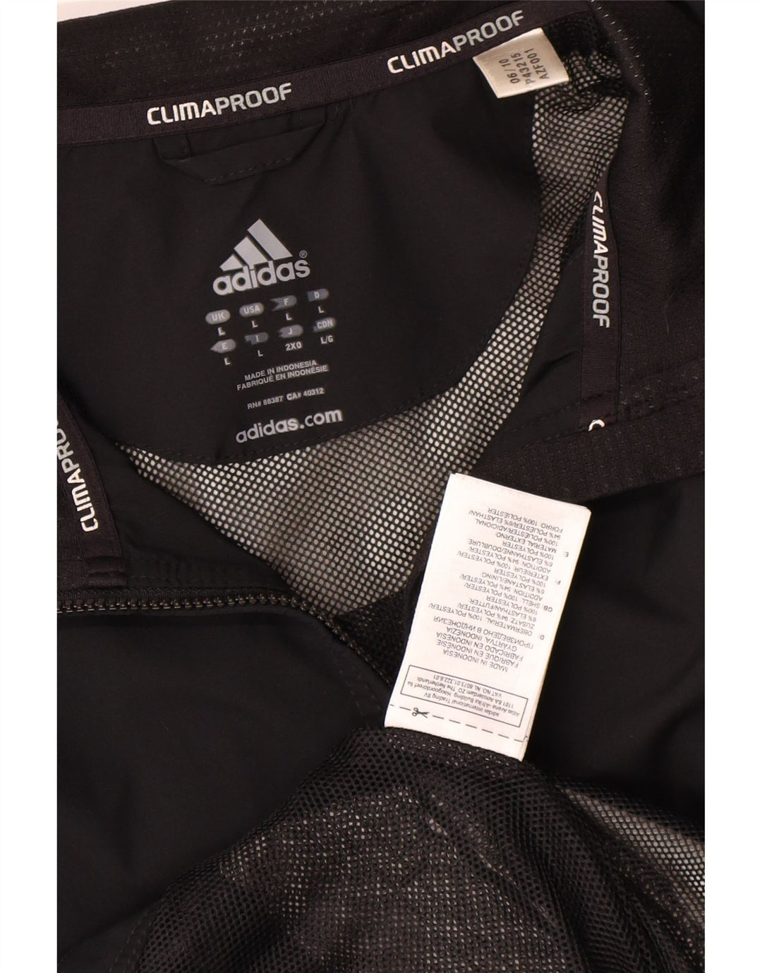 Giacca antipioggia da uomo ADIDAS Clima Proof UK 40 grande poliestere nero