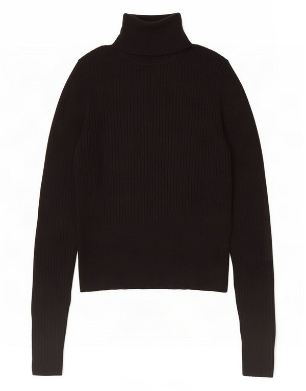 Maglione corto da donna Zara con collo alto UK 12 viscosa nera media