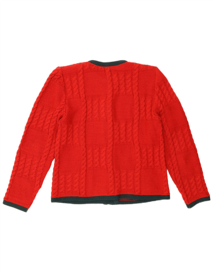 Maglione cardigan da donna VINTAGE IT 42 Rosso medio floreale