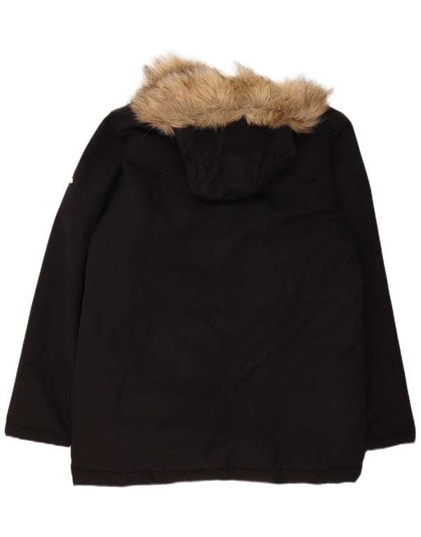 Cappotto imbottito con cappuccio da uomo Adidas UK 40 grande poliestere nero
