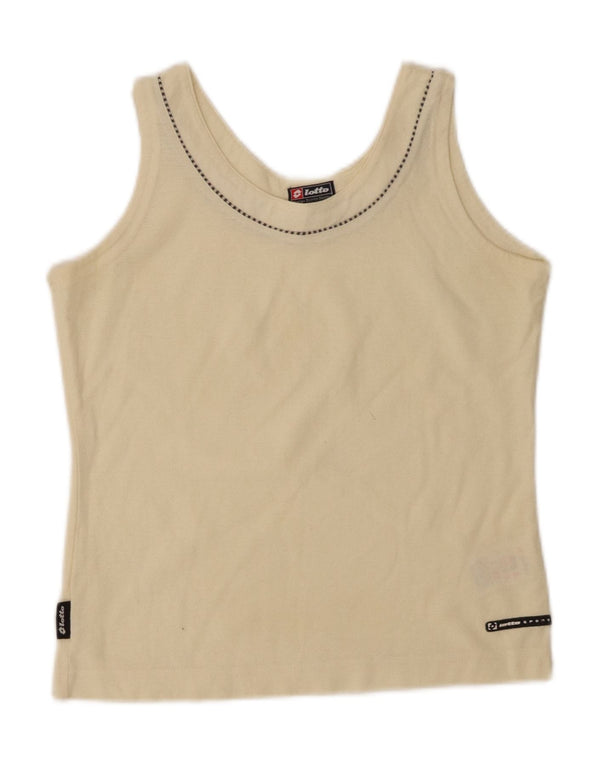 Canotta da donna Lotto UK 8 piccola in cotone bianco sporco