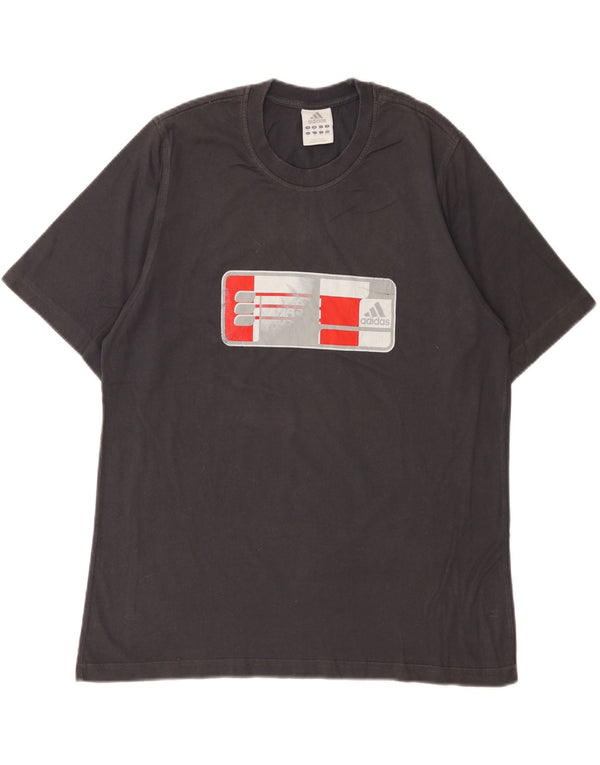 T-shirt grafica da uomo Adidas Top XL in cotone grigio