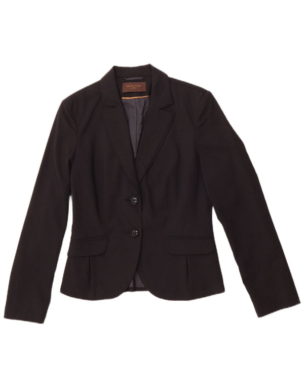 Giacca blazer da donna a 2 bottoni S.OLIVER UK 10 piccola gessata blu navy