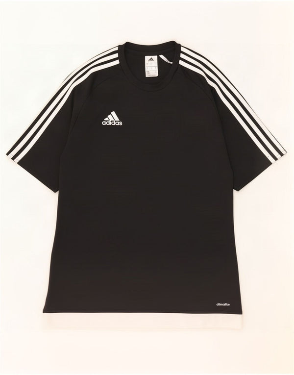 T-shirt Adidas Climalite da uomo Top in poliestere color block medio nero