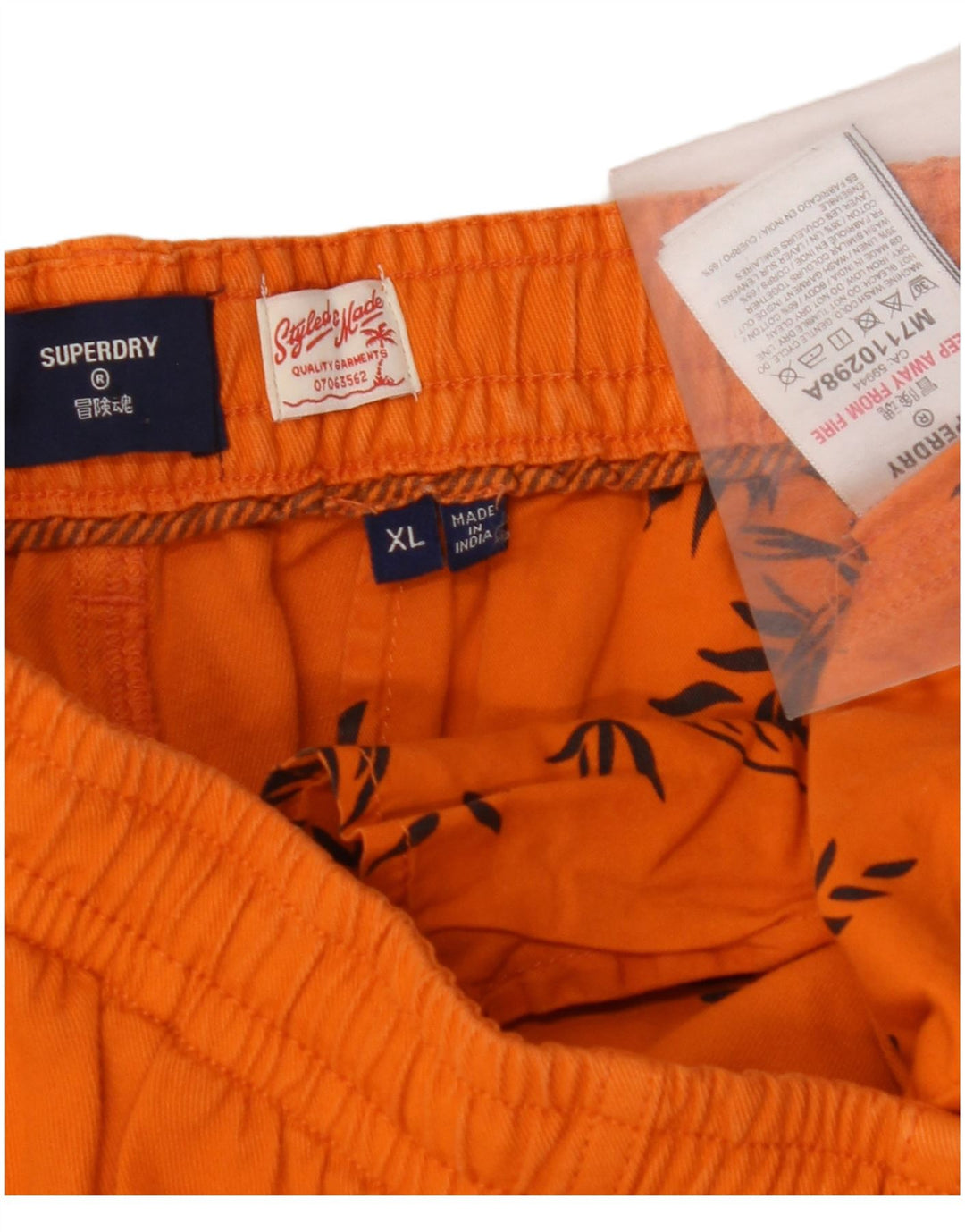 Pantaloncini casual da uomo SUPERDRY XL W38 Cotone arancione