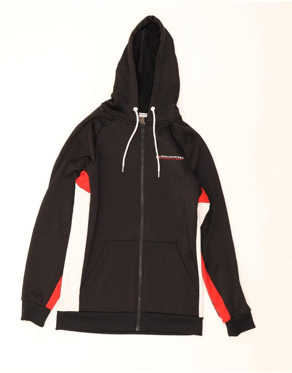 Maglione con cappuccio e zip da uomo Tommy Hilfiger piccolo in poliestere color block nero