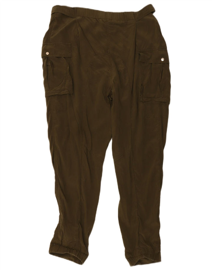 Pantaloni cargo da donna a vita alta Ted Baker taglia 3 media W34 L28 kaki