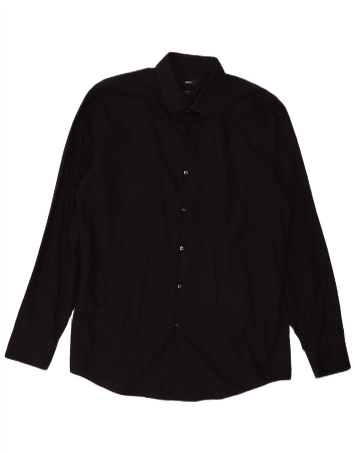 Camicia slim fit da uomo HUGO BOSS taglia 43 17 XL cotone nero