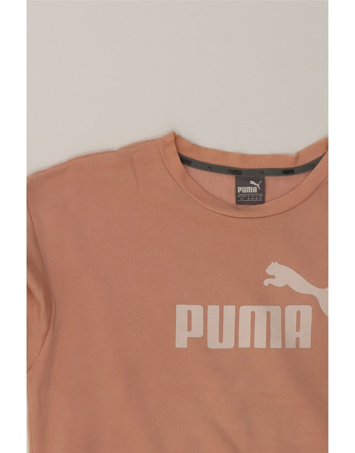 PUMA Womens Graphic Sweatshirt Jumper UK 10 Small  Pink Cotton Vintage Puma and Second-Hand Puma from Messina Hembry 