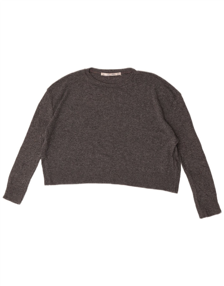 Maglione corto con scollo a barca oversize da donna Zara UK 10 piccolo grigio