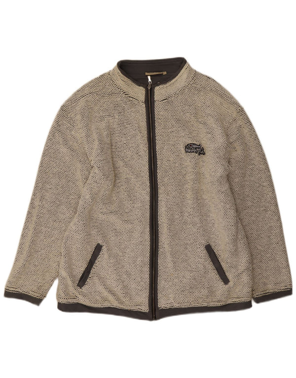 Giacca da ginnastica da uomo Weird Fish di grandi dimensioni in cotone beige