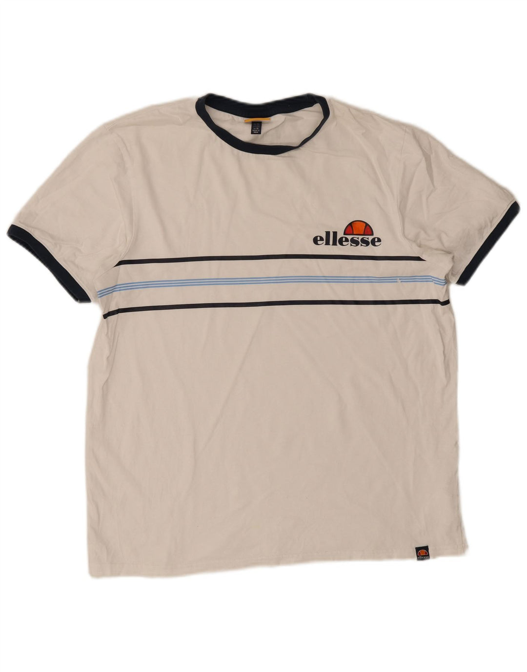 T-shirt da uomo Ellesse Top XL in cotone a righe bianche