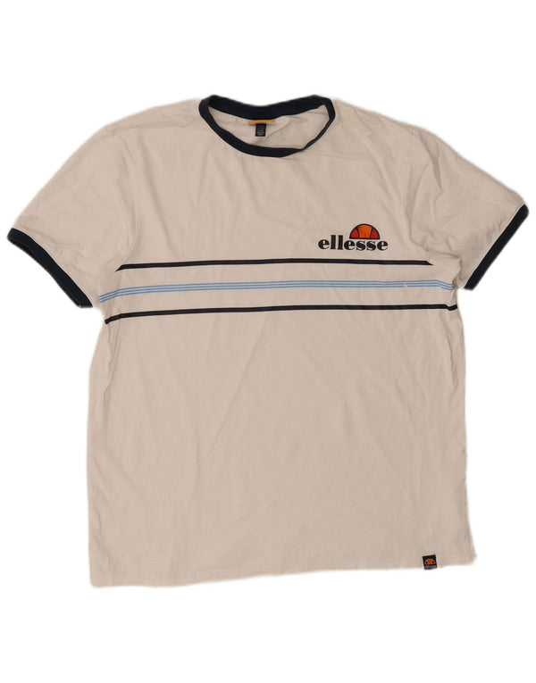 T-shirt da uomo Ellesse Top XL in cotone a righe bianche